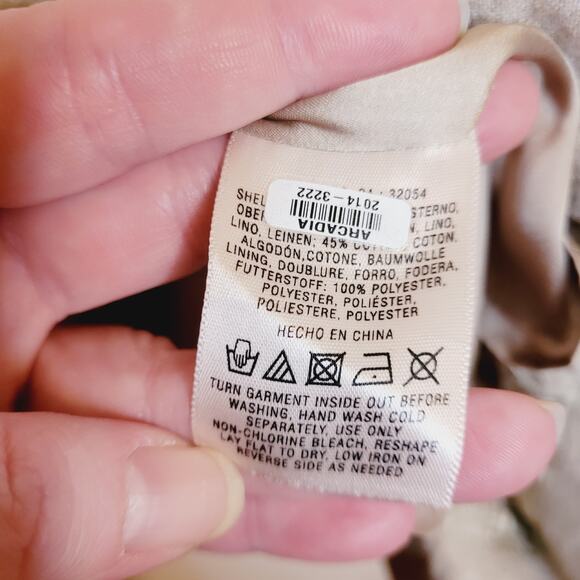 Anthropologie Maeve tan linen sleeveless drawstring waist utility dress size 0 - Picture 9 of 11